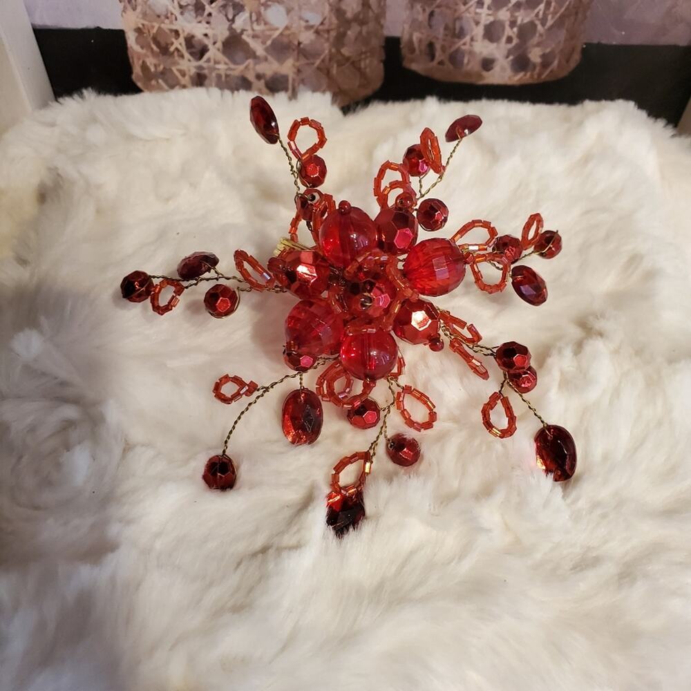 Pier 1 Handcrafted Jeweled & Beaded Napkin Rings Holders Set of 2